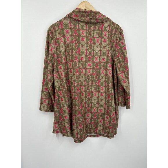 Ruby Rd. Cowl Neck Cozy Blouse Geometric Print XL NEW - Picture 4 of 4